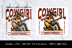 Cowgirl North America Tumbler Sublimation Design PNG Product Image 1