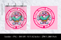 Happy Donut Tumbler Sublimation Design PNG Product Image 1