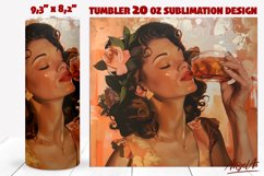 20 OZ pin up tumbler sublimation / vintage beauty woman PNG Product Image 1