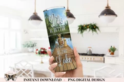 Lake Life Tumbler Sublimation Wrap PNG Product Image 2