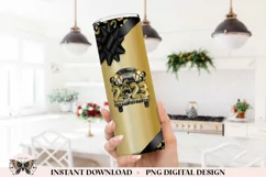 Luxury Black & Gold Gnome New Years Tumbler Sublimation PNG Product Image 2