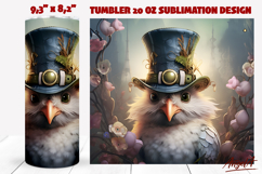 Steampunk art tumbler sublimation wrap / chicken png Product Image 1