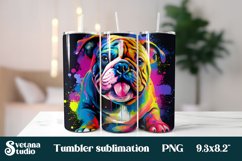 Rainbow dog tumbler | Animal sublimation tumbler