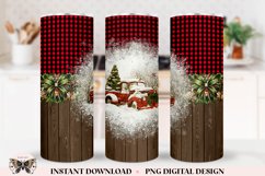 Rustic Farmhouse Christmas Truck Tumbler Sublimation PNG Product Image 1