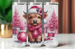 Tumbler Wrap 20 oz - pink highland cow Product Image 1