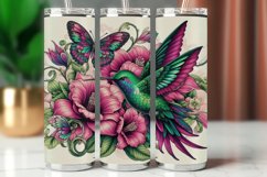 Tumbler Wrap 20 oz - flower and hummingbird Product Image 1