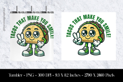 Tacos That Make You Smile Tumbler Sublimation Design PNG Product Image 1