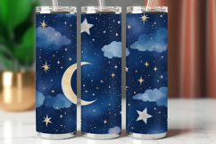 Tumbler Wrap 20 oz - moon and stars glitter Product Image 1