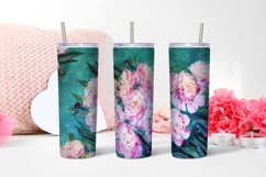 Watercolor Floral Peonies Pink 20 oz sublimation in a glass Product Image 1