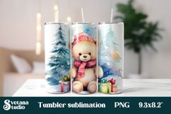 Christmas bear tumbler wrap| Bear tumbler design