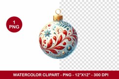png watercolor clipart - christmas ornament Product Image 1