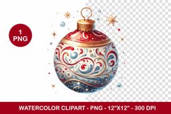 png watercolor clipart - christmas ornament Product Image 1