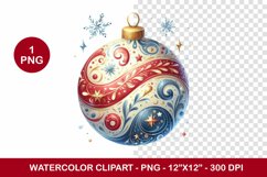 png watercolor clipart - christmas ornament Product Image 1