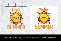 Hello Summer Tumbler Sublimation Design Product Image 1