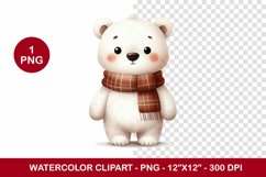 png watercolor clipart - cute baby bear Product Image 1