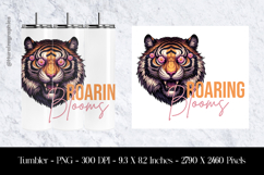 Roaring Blooms Tiger Tumbler Sublimation Design PNG Product Image 1