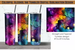 Colorful Alcohol Ink | Watercolor Abstract | 20 Oz Tumbler Product Image 1
