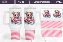 Valentine Bear Tumbler 40 Oz | Valentines Day Tumbler 40 oz Product Image 1