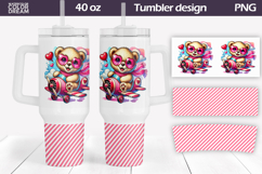 Valentine Bear Tumbler 40 Oz | Valentines Day Tumbler 40 oz Product Image 1