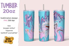 Skinny Tumbler 20oz sublimation blue and pink color fluidart Product Image 1