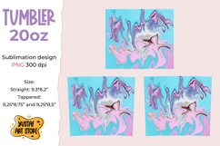 Skinny Tumbler 20oz sublimation blue and pink color fluidart Product Image 2