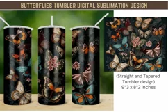 Butterfly Embroidery 20oz Tumblers PNG Instant Download Product Image 1