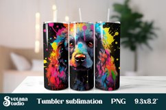 Rainbow dog tumbler wrap | Animal sublimation tumbler wrap