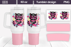 Valentine Cat Tumbler 40 Oz | Valentines Day Tumbler 40 oz Product Image 1