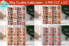 Christmas postage stamp 20 OZ Skinny Tumbler Sublimation Product Image 1