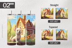 Cute Dog Cottage Tumbler Wrap| Tumbler Sublimation Wrap Product Image 1