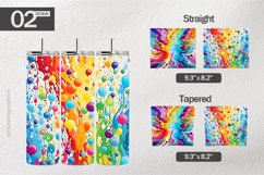 Rainbow Splash Tumbler Wrap| Tumbler Sublimation Wrap Product Image 1