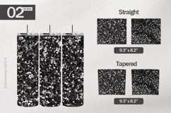 Black Silver Glam Tumbler Wrap| Tumbler Sublimation Wrap Product Image 1