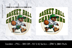 Basket Ball Champions Tumbler Sublimation Design PNG Product Image 1