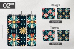Geometric Flowers Tumbler Wrap| Tumbler Sublimation Wrap Product Image 1