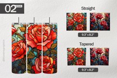 Stained Glass Roses Tumbler Wrap| Tumbler Sublimation Wrap Product Image 1