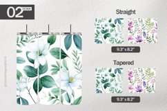 Watercolor Botanical Tumbler Wrap| Tumbler Sublimation Wrap Product Image 1