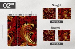 Red Gold Tumbler Wrap| Tumbler Sublimation Wrap Product Image 1