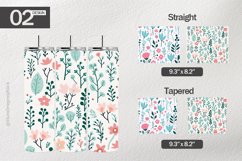 Flower Illustration Tumbler Wrap| Tumbler Sublimation Wrap Product Image 1