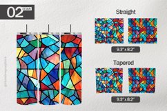 Bright Stained Glass Tumbler Wrap| Tumbler Sublimation Wrap Product Image 1