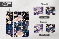 Jaanese Flower Tumbler Wrap| Tumbler Sublimation Wrap Product Image 1