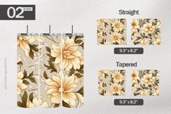Beige flowers Tumbler Wrap| Tumbler Sublimation Wrap Design Product Image 1