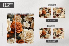 Beige roses Tumbler Wrap| Tumbler Sublimation Wrap Product Image 1