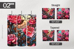 Stained Glass Roses Tumbler Wrap| Tumbler Sublimation Wrap Product Image 1