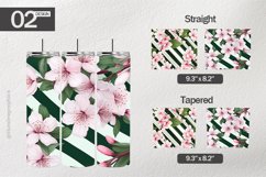 Floral Stripe Tumbler Wrap| Tumbler Sublimation Wrap Product Image 1