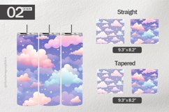 Pastel Clouds Tumbler Wrap| Tumbler Sublimation Wrap Product Image 1