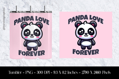 Panda Love Forever Tumbler Sublimation Design PNG Product Image 1