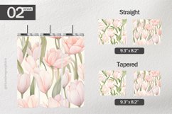 Light Pink Tulip Tumbler Wrap| Tumbler Sublimation Wrap Product Image 1
