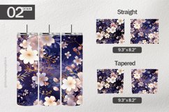 Jaanese Flower Tumbler Wrap| Tumbler Sublimation Wrap Product Image 1