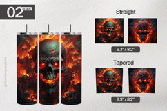 Burning Skull Tumbler Wrap| Tumbler Sublimation Wrap Product Image 1