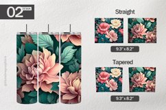 Floral Flowers Tumbler Wrap| Tumbler Sublimation Wrap Product Image 1